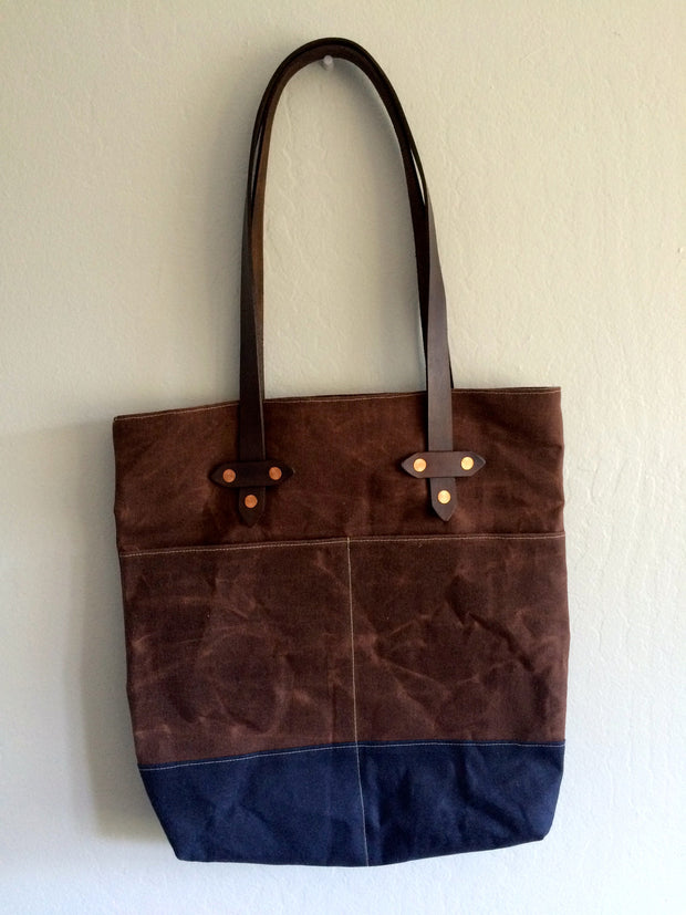 chocolate waxed tote*